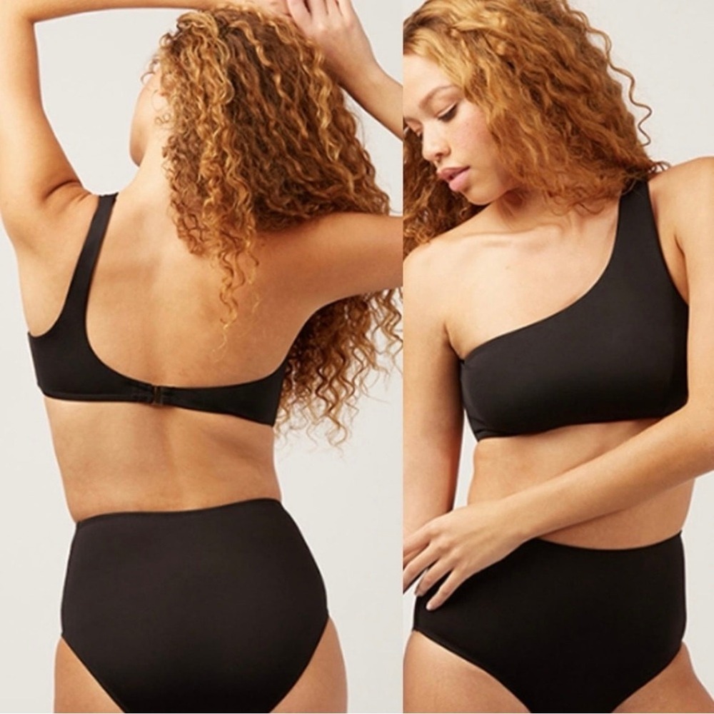 andie swim wyndwood bikini top in black, women size x-large‎ xl